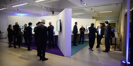 People Talking At Capital Market Event Stands