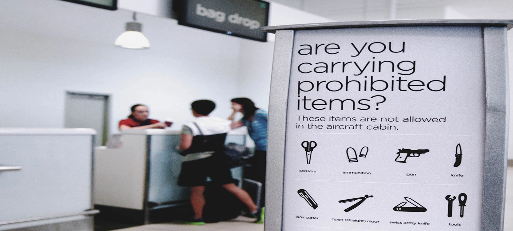 Security check sign at Gold Coast Airport