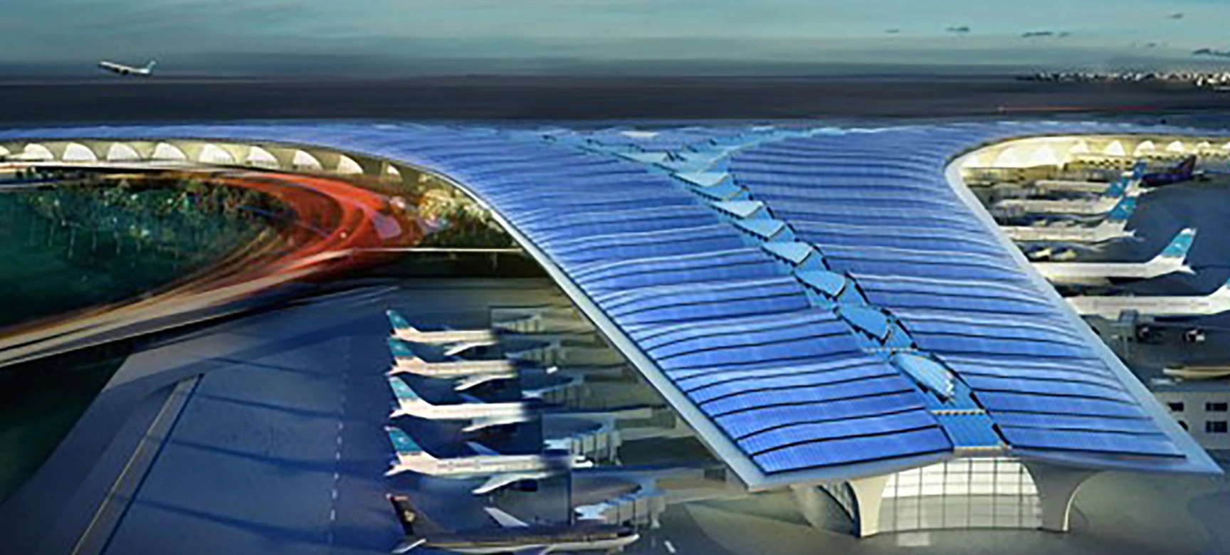 Kuwait airport at night