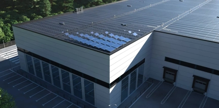 Solar Panels On Grey Building